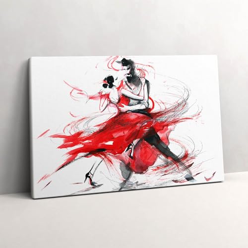Tableau photo sur toile symbolisant l'abstraction d'un couple dansant passionné