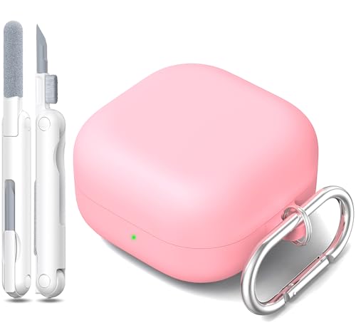 RFUNGUANGO Samsung Galaxy Buds 4/Buds 4 Pro�p�\�t�g�V���R���P�[�X �N���[�j���O�L�b�g&�J���r�i�t�� �ϏՌ��ی�J�o�[ �s���N