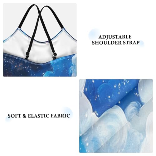 Starry Clouds Painting Girls Swimsuit Bathing Suit One Piece Swimsuits Summer Beach Swimwear3