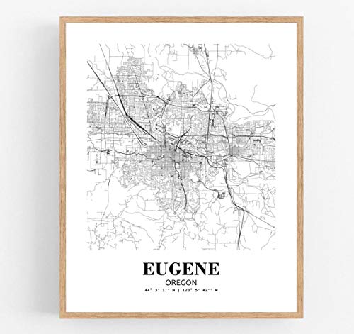 Eleville 8X10 Unframed Eugene Oregon City View Abstract Road Modern