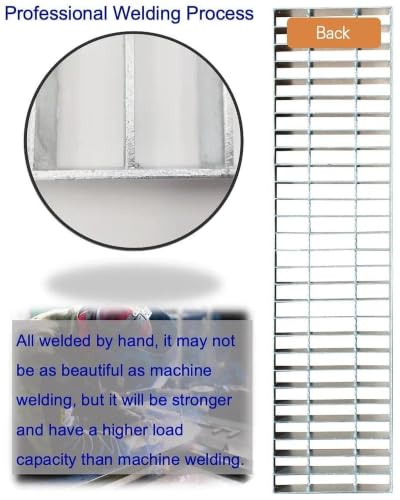 Image of Galvanized Steel Drain Grate, Driveway Channel Cover 40x10 in