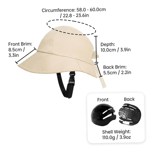 Casco de bicicleta para mujer protección solar UPF Allround sombrero para el sol beige 2