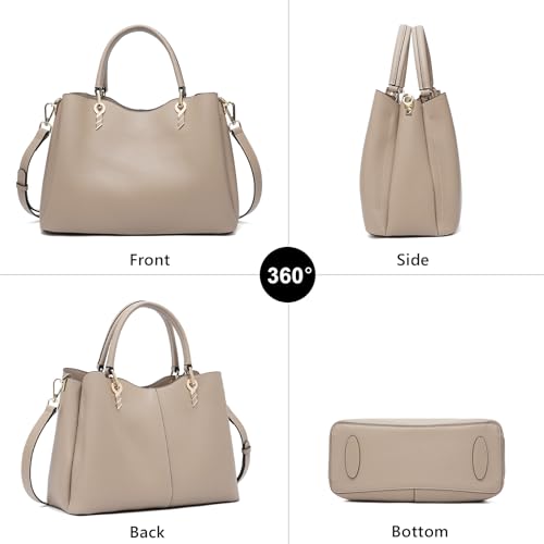 Image of LAORENTOU Women Crossbody Handbags Genuine Leather Satchel Handbags for Women Top-handle Shoulder Tote Purses