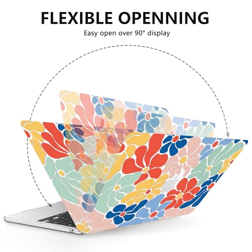 Image of AKIT for MacBook Air 15 inch Case M5 M4 M3 M2 Chip 2026-2023, ColFlowersD2 | A3448 A3241 A3114 A2941, Vibrant Pattern Pattern Hard Shell Laptop Case+Keyboard Cover+Screen Protector for Mac Air 15 inch