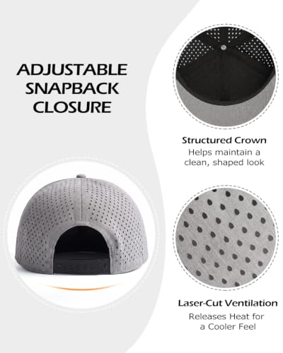 Image of Zylioo XL XXL Baseball Mesh Cap for Big Heads, Performance Snapback Hat | Laser Cut Ventilation And Elastic Snapback Fit Add Cooling Comfort For Golf, Running, Walking, Travel, And Hot Days