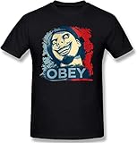 Men's O_Bey F_Rog Cotton Lightweight Classical Vintage Short Sleeve T Shirt Hemden(Small)