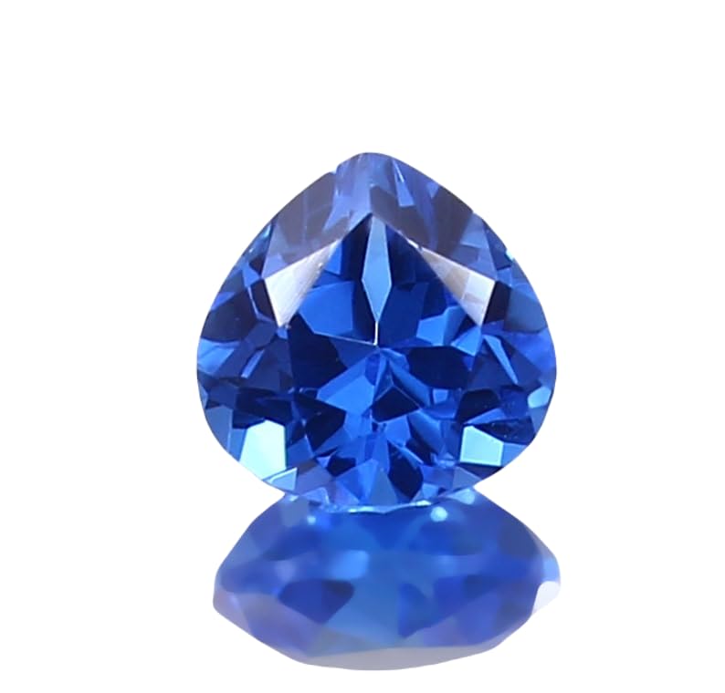 Saphir bleu bleuet en cœur pour remplacer une pierre ou réparer un collier
