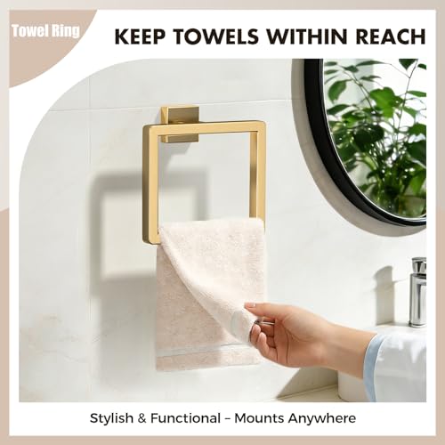 Image of 20-Pieces Gold Bathroom Accessories Set, 16 Inch Towel Bar Set