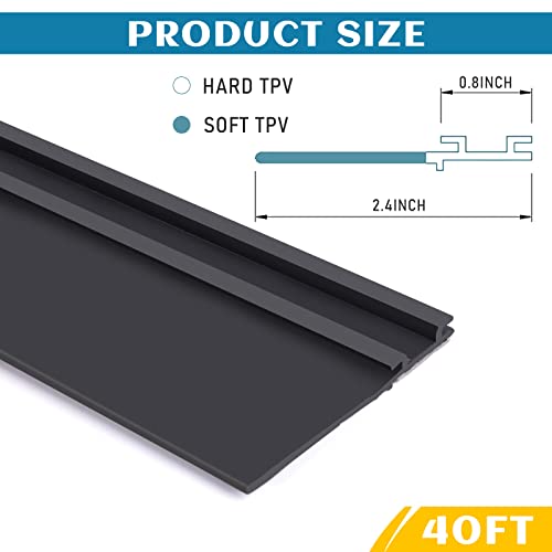 Image of RV Slide Out Seal 1 /2 x 2.4 inch x 40 Ft RV Slide Out Trim Gaskets Black Rubber Seal for RV Camper Slideout System 018-341