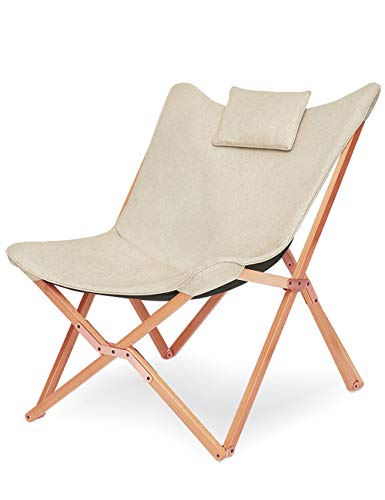 Silla Sillas Playa de Jardin Plegables Camping Playa Butterfly Sillón Reclinable Nordica Exterior Terraza Acolchado Interior y Exterior Design Moderno Relax Beige