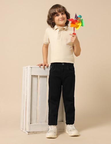 Image of U.S. Polo ASSN. Slim Fit Jeans for Boys - Five Pockets, Mid-Rise Waist, Casual Kids Wear