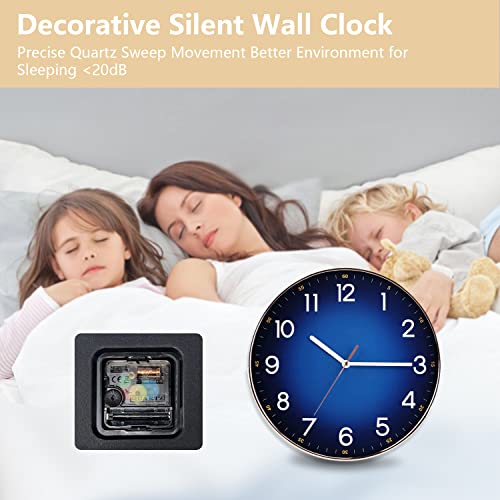 Generic Z-106 Navy Blue Wall Clock, 12 Inch Modern Round Wall Clocks, Quality Quartz Silent Non-Ticking Wall Clock, Decor Wall Clocks For Living Room Bedroom Kitchenhome thumb #2