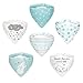 Sienzo Bavaglini Neonati,Set di 6 Bavaglini Neonato con 2 Bottoni a Pressione,Certificato OEKO Cotone Bavaglino Bambini Bandana,Super Assorbenti & Morbidi,Bambino Bandana Drool Bavaglini