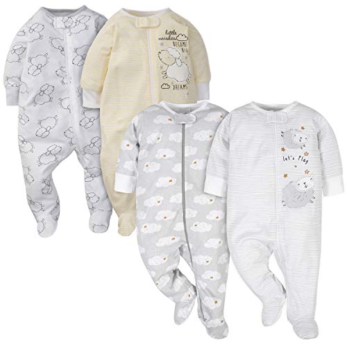 Image of Gerber Baby Boys' 4 Pack Sleep 'N Play Footie