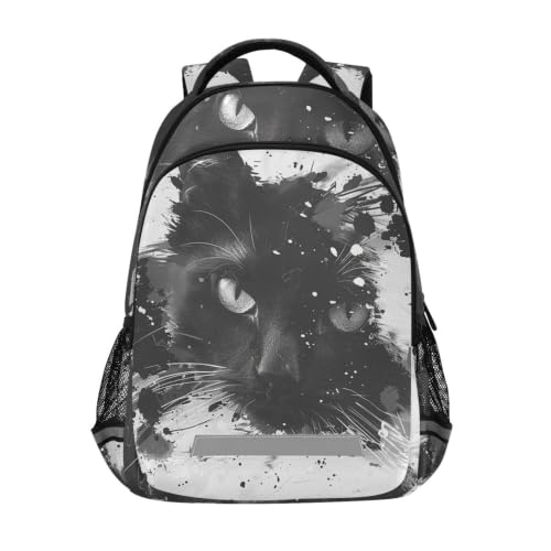 Cartable enfant chat noir anti-usure pour un rangement scolaire impeccable
