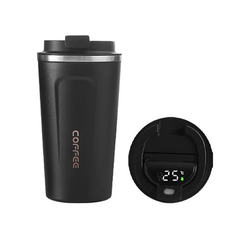 TREK TOYS WORLD Smart Temperature Display Coffee Mug | Leak-Proof Stainless Steel Thermal Flask for Hot & Cold Drinks | Insulated Travel Mug with Touch Screen Lid for Office, Car, Gym