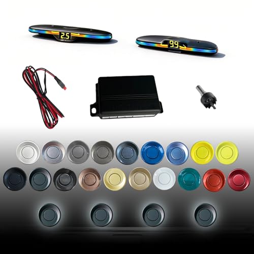 Image of Parking Sensor kit New Feature Rear with Selectable Distance in Feet, Bidirectional Display Options, and Customizable Numeric Orientation and There are 20 Color Probes to Choose from(Matte Black)