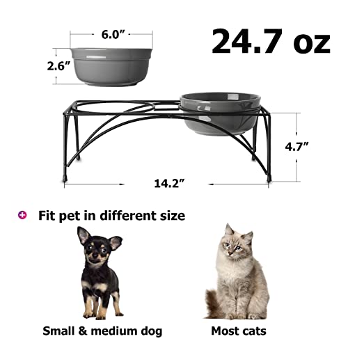 Y Yhy Dog Food Bowl, Ceramic Dog Bowls Small Size Dog, 5.2" Elevated Cat Bowls For Food And Water, 3 Cups Cat Food Bowls For Medium And Large Cat, Dishwasher Safe #TOP1