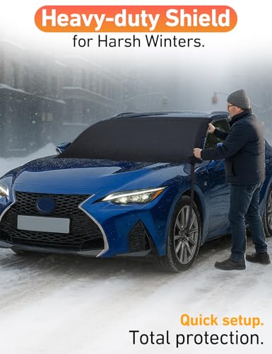 Image of EcoNour Car Snow Cover Compatible for Lexus is 300 | Windshield Cover for Ice and Snow with S-Hook Straps | Heavy-Duty 600D Oxford Winter Car Cover, Waterproof & Anti-Slip