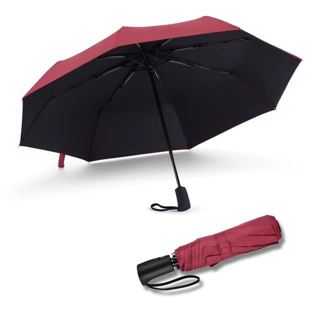 ekloo Umbrella Umbrella Auto Open/Close Single Hand Use, Windproof Travel Umbrellas for Rain and Sun, Lightweight 3 Fold Umbrella For Men Women And Kids