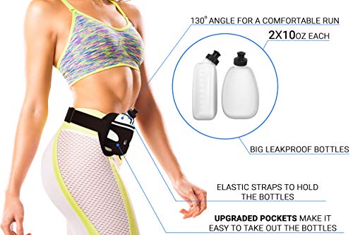 G-Run Hydration Running Belt with Bottles - Water Belts for Woman and Men - iPhone Belt for Any Phone Size - Fuel Marathon Race Pack for Runners - Thumbnail 7