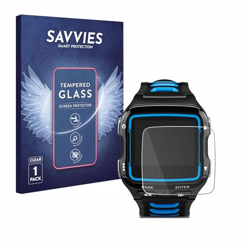 savvies Protector Cristal Templado para Garmin Forerunner 920XT Protector Pantalla Vidrio, Protección 9H, Pelicula Anti-Huellas