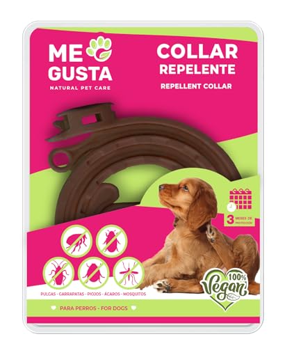 ME GUSTA Collar Repelente para Perros con Geraniol | Repele Todo Tipo de Insectos | Fragancia Cítrica | 57 cm