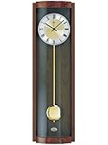  Pendeluhr AMS 5087 / 1 Wanduhr Funk Pendel Holzgehäuse Nussbaum