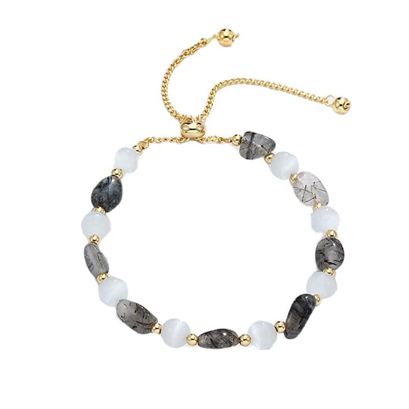 Bracelet en pierres naturelles délicates fait à la main pour femmes et filles | Couches de...