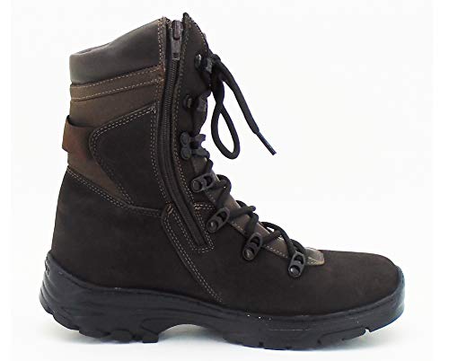 Bota Coturno Militar Com Zíper Lateral Cano Médio Couro