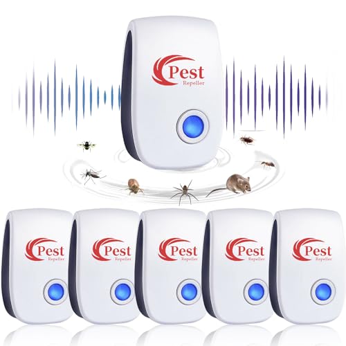 Ultrasonic Pest Repeller, 6 Pack Electronic Pest Control Repeller, Ultrasonic Mosquito Repellent for Anti Mosquitos, Flies, Mice, Cockroaches, Spiders, Rodents Ultrasonic Pest Repeller, 6 Pack Electronic Pest Control Repeller, Ultrasonic Mosquito Repellent for Anti Mosquitos, Flies, Mice, Cockroaches, Spiders, Rodents