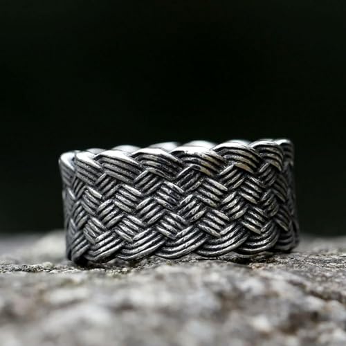 Anillo vikingo nórdico de acero vintage para hombre y joven 2