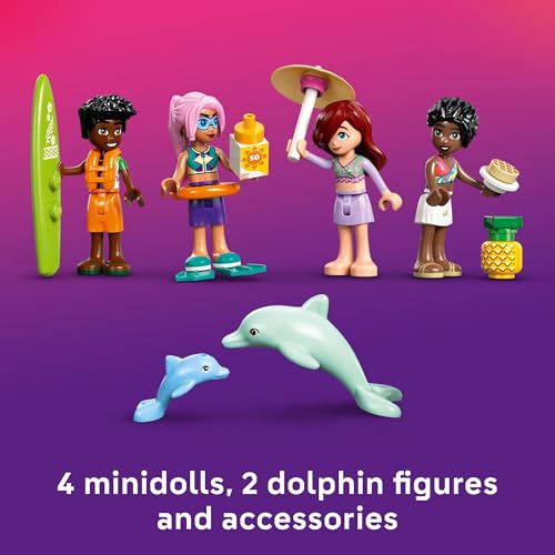LEGO Friends Travel Boat Adventure Pretend Play Building Toy - Toy Boat Playset with Playful Dolphin Figurines and 4 Minidolls - Birthday Gift Idea for Girls and Boys, Ages 8 and Up - 42664 - image 5