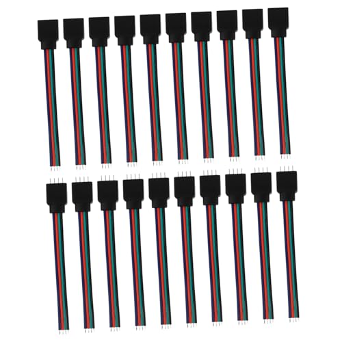 Conector de tira LED RGB 4 pines 5050 SMD adaptador sin soldadura plug and play negro