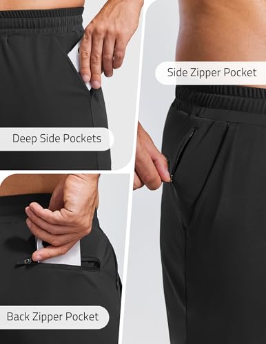 PINSPARK Mens Athletic Joggers Pants with Zipper Pockets Lightweight Quick Dry Workout Track Gym Pants4
