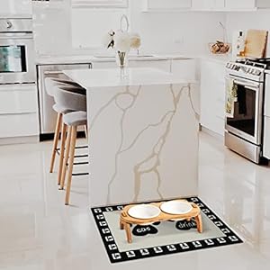 Dog Food Mat, Water Absorbent Pet Food Mat, Non Slip Placemat for Pets Bowl and Water, Easy to Clean, Machine Washable Feeding Mats for Medium Breed, Large 16'' x 24''(Paw) Dog Food Mat Water Absorbent Pet Food Mat Non Slip Placemat for Pets Bowl and Water Easy to Clean Machine Washable Feeding Mats for Medium Breed Large 16 x 24Paw