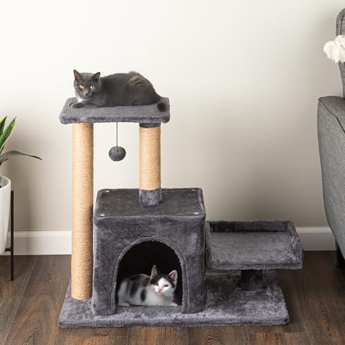 Torre para gatos pequeña 24.5 pulgadas gris miniatura 6