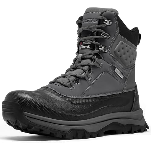 Find the Best Cold Weather Work Boots for Your Needs 12 Coostar Snow Boots for Men Insulated Waterproof Winter Boots Outdoor Boot for Cold Weather Dark Grey Size 10.0