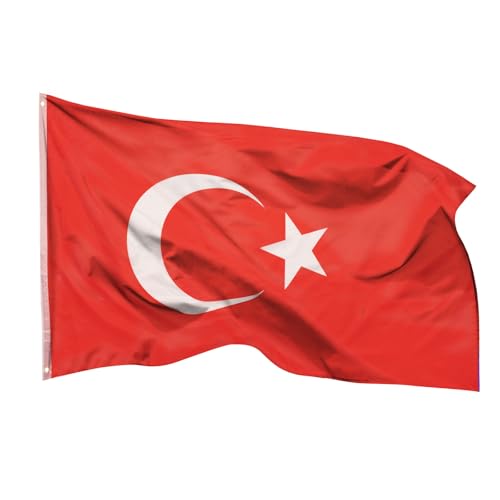 Preisvergleich Produktbild Aricona Türkei Flagge 90x150cm - wetterbeständige Fahne mit Messingösen, 100% Polyester, robuste Doppelnaht & in lebendigen Farben - ideal für Flaggen-Liebhaber