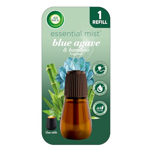 Air Wick Essential Mist Refill, 1 ct, Blue Agave and Bamboo, Essential Oils Diffuser, Air Freshener