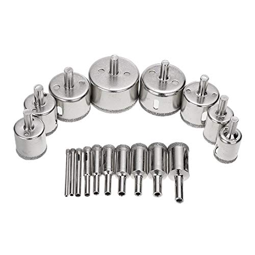 Juego de Brocas Diamante para Vidrio y Mármol 18 Pzas 4-50mm miniatura 1