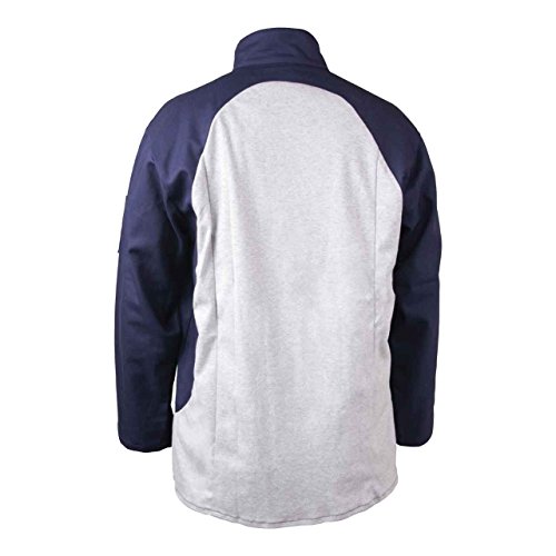 Black Stallion JF1625-NG Stretch-Back FR Cotton Welding Jacket, Navy/Gray, 2X-Large