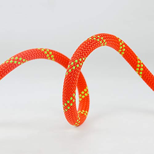 Corda in poliestere a doppia treccia, Fune di trazione elettrica - Fune statica in discesa for operazioni ad alta quota, resistente all'usura, robusta,(9mm x 30M)