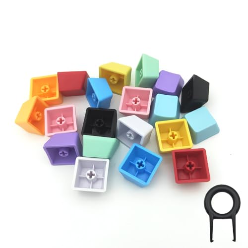 Image of OEM Profile Blank Keycaps PBT Rainbow Mixed Colors 1U R4 Keycap for MX switches Mechanical Keyboard (Mixed Colors, 20pcs)