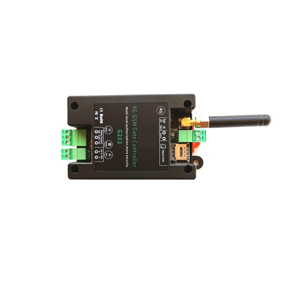 Kit Cancello Automatico, 2G 4G Porta apriporta Relè Interruttore Telecomando Accesso porta Apriporta wireless tramite comando SMS di chiamata(4G G203 EU)