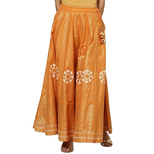Image of BIBA Women Cotton Flared Skirt