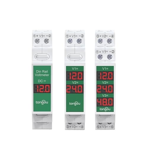 Medidor de voltaje riel DIN minivoltímetro modular de dos vías pantalla LED digital CC 2