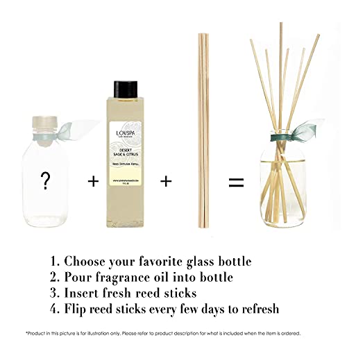 Lovspa Desert Sage & Citrus Reed Diffuser Oil Refill With Replacement Reed Sticks | An Herbal Blend Of Aromatic Sage, Luxurious Talc, And Lemon-Lime Essential Oils | Made In The Usa #TOP2