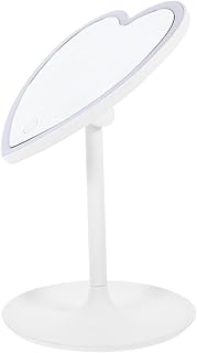 Espejo de maquillaje LED en forma de corazón,...