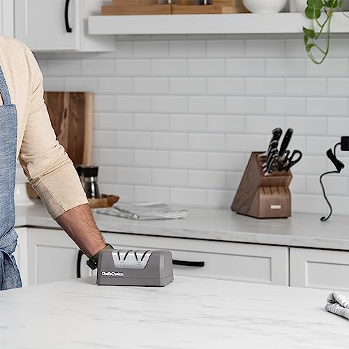 Chef'sChoice Electric Knife Sharpeners with Rechargeable Battery for 20-Degree Straight and Serrated Knives using 100-Percent Diamond Abrasives, 2-Stage, Gray by Chef's Choice - Image 5
